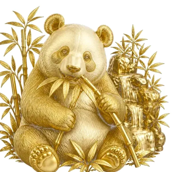 Panda eating bamboo — Pink