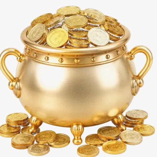 Coin-filled cauldron — Pink