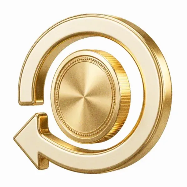 Coin with circular arrow — Pink