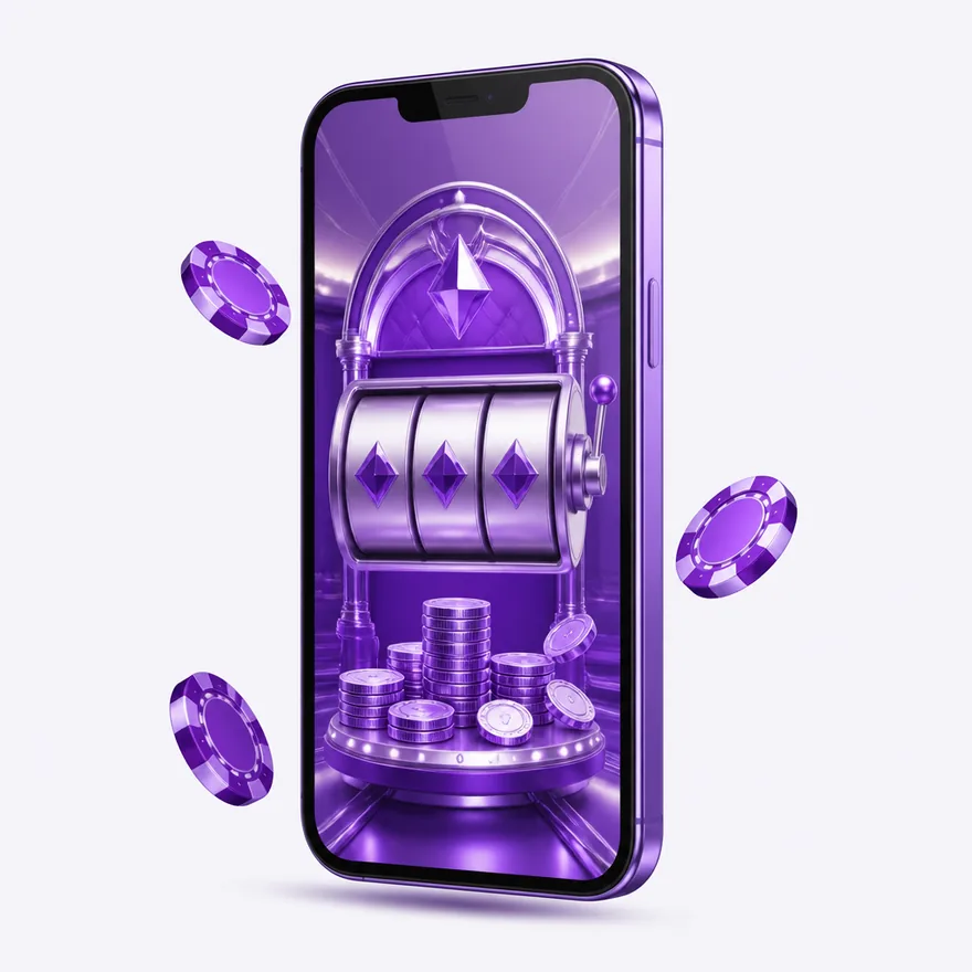 Smartphone with glowing screen — Pink