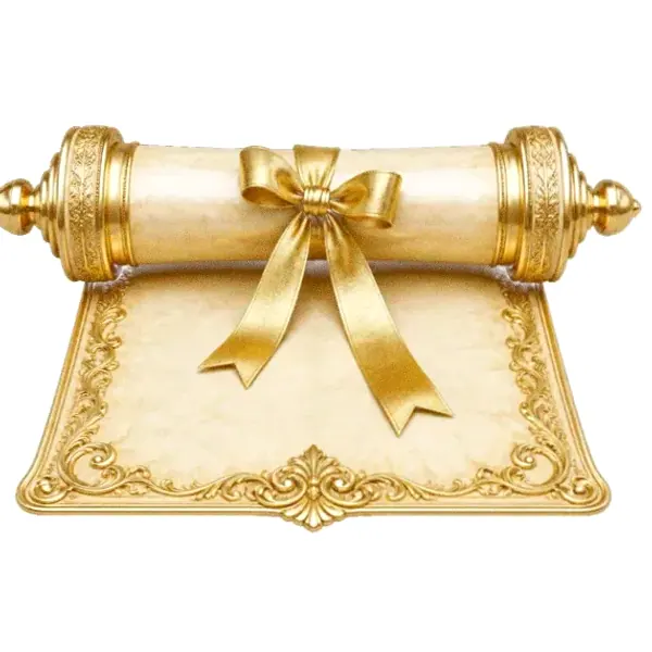 Decorated parchment scroll — Pink