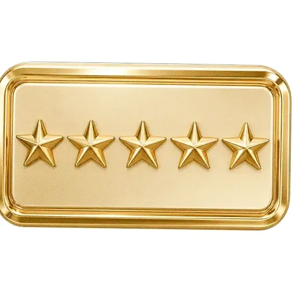 Five-star rating plaque — Pink