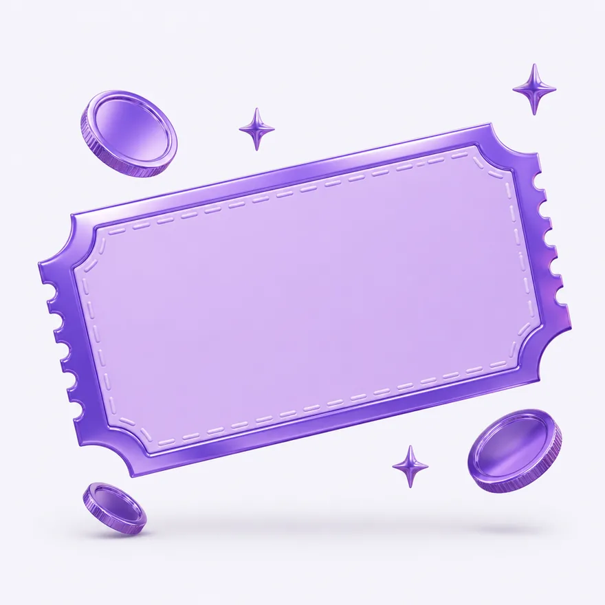 Blank coupon ticket — Pink