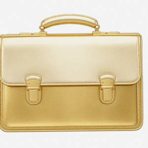 Leather briefcase — Pink