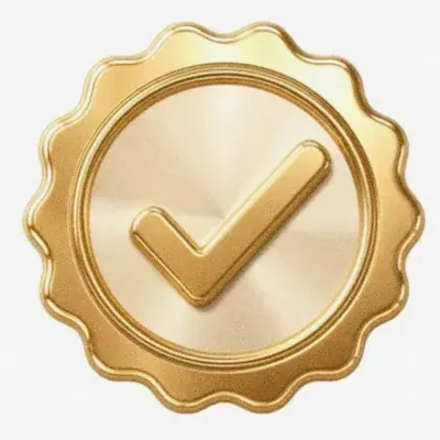Checkmark badge — Pink