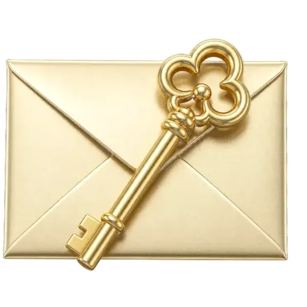 Key on envelope — Pink