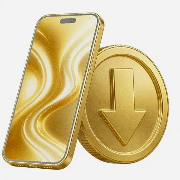 Smartphone and coin — Pink