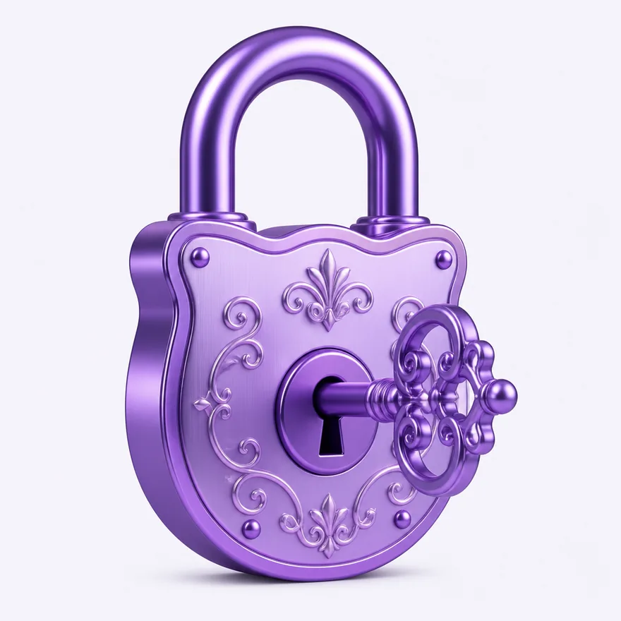 Padlock with key — Pink