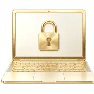 Laptop with padlock — Pink