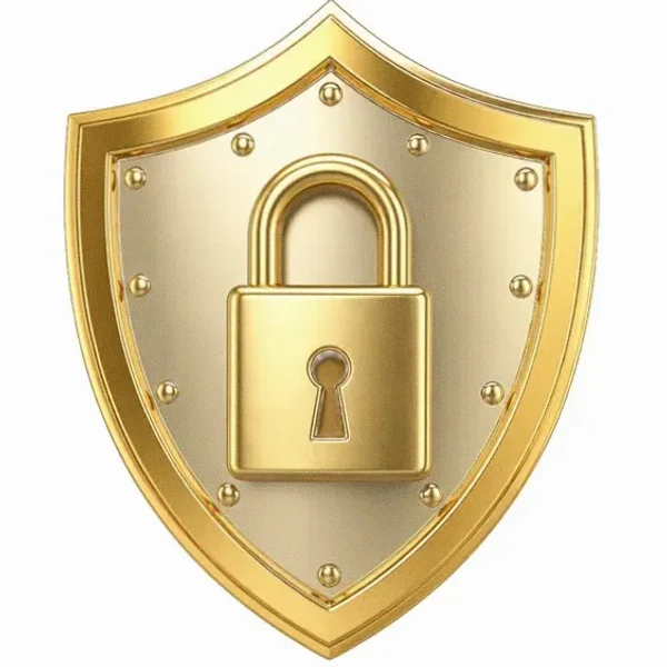 Shield with padlock — Pink