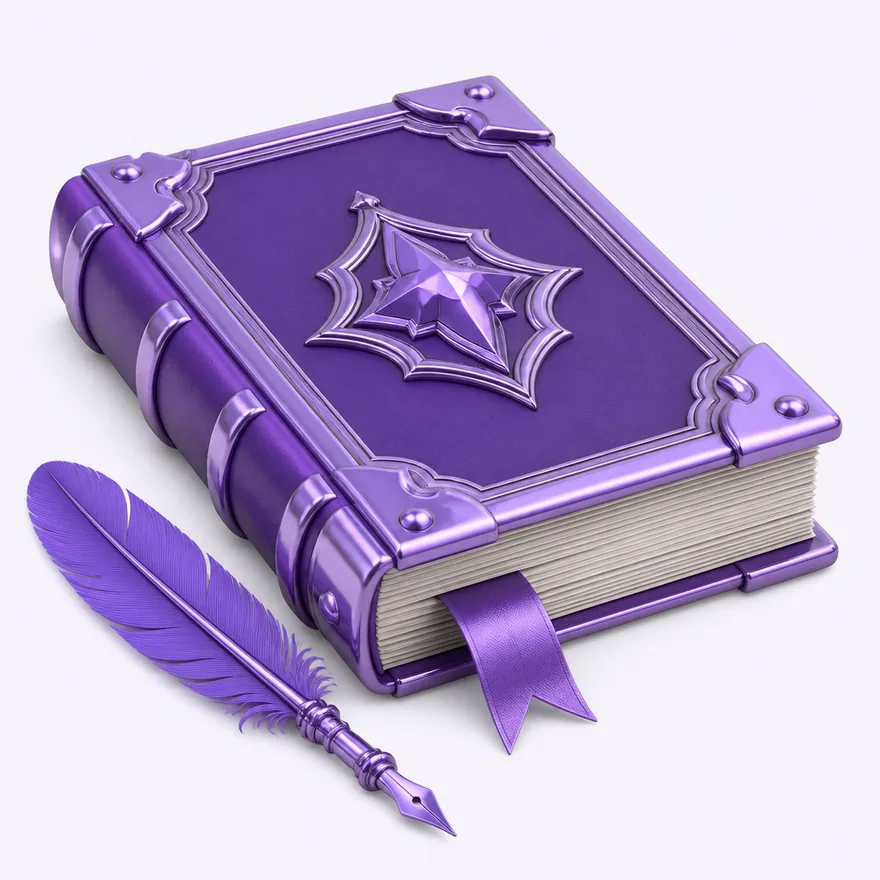Thick open rulebook — Pink